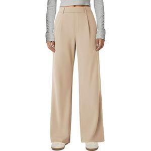 Gracyoga Women's Wide Leg Pants X-LARGE Beige Stretchy High Waisted Trousers